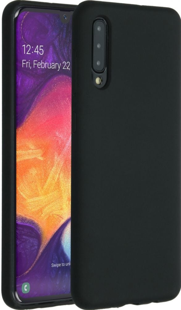 Accezz Liquid Silicone Backcover Samsung Galaxy A50 / A30s - Zwart