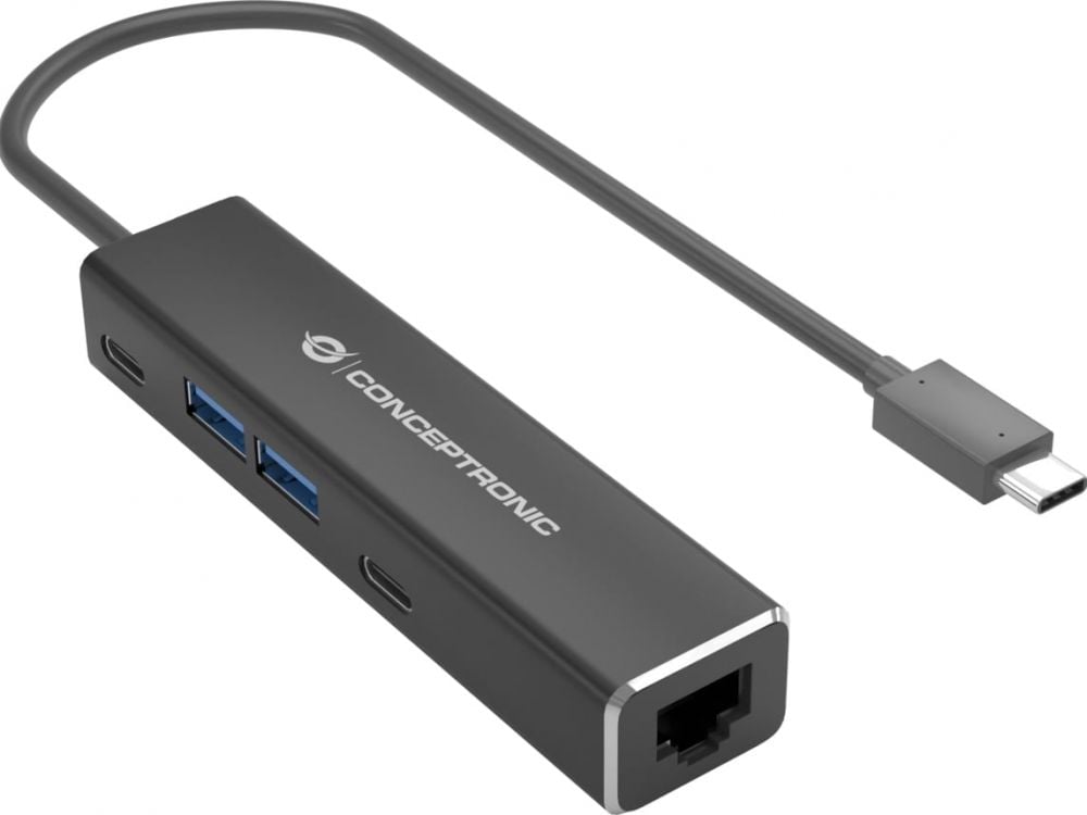 CONCEPTRONIC Adapter USB-C -> 2x USB-C USB-A 4K30Hz 0.15m zwart