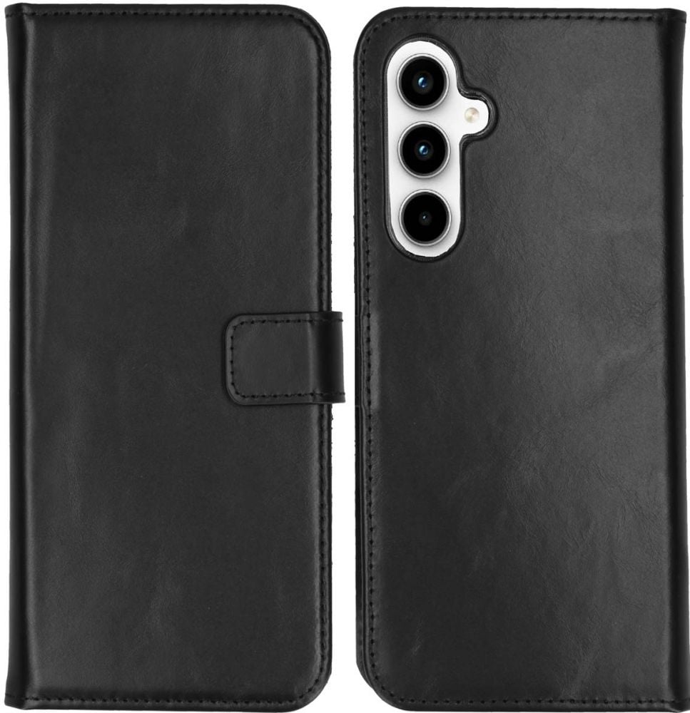 Selencia Echt Lederen Bookcase Samsung Galaxy A55 - Zwart