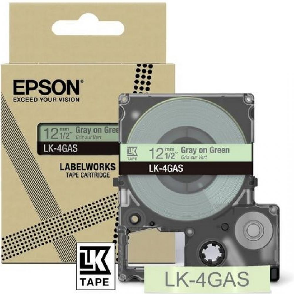 EPSON Epson LabelWorks LK-4GAS - Grijs op groen