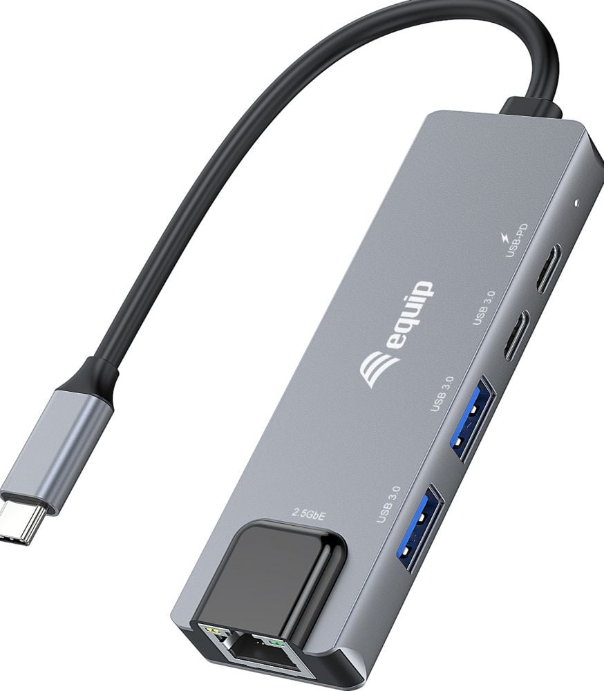 Equip Adapter USB-C -> RJ45 10/100/1000/2500 Mbps + USB 3.2