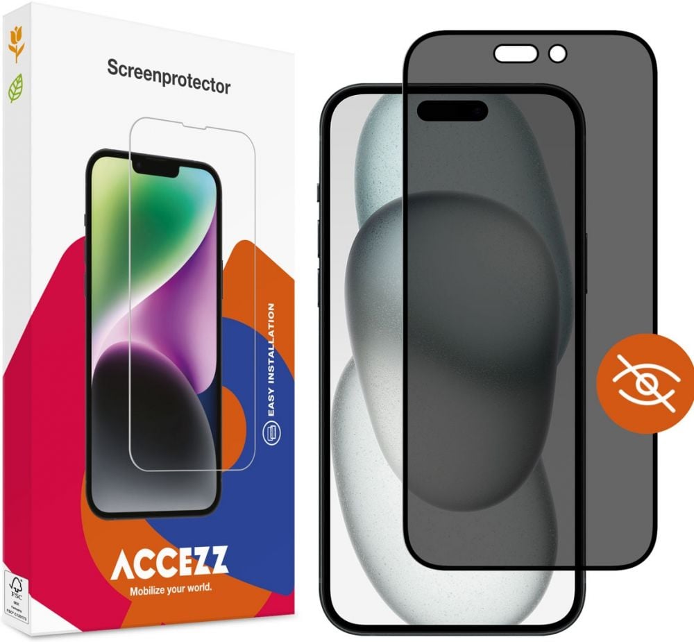 ACCEZZ Accezz Gehard Glas Privacy Screenprotector iPhone 14 Pro / 15 / 16