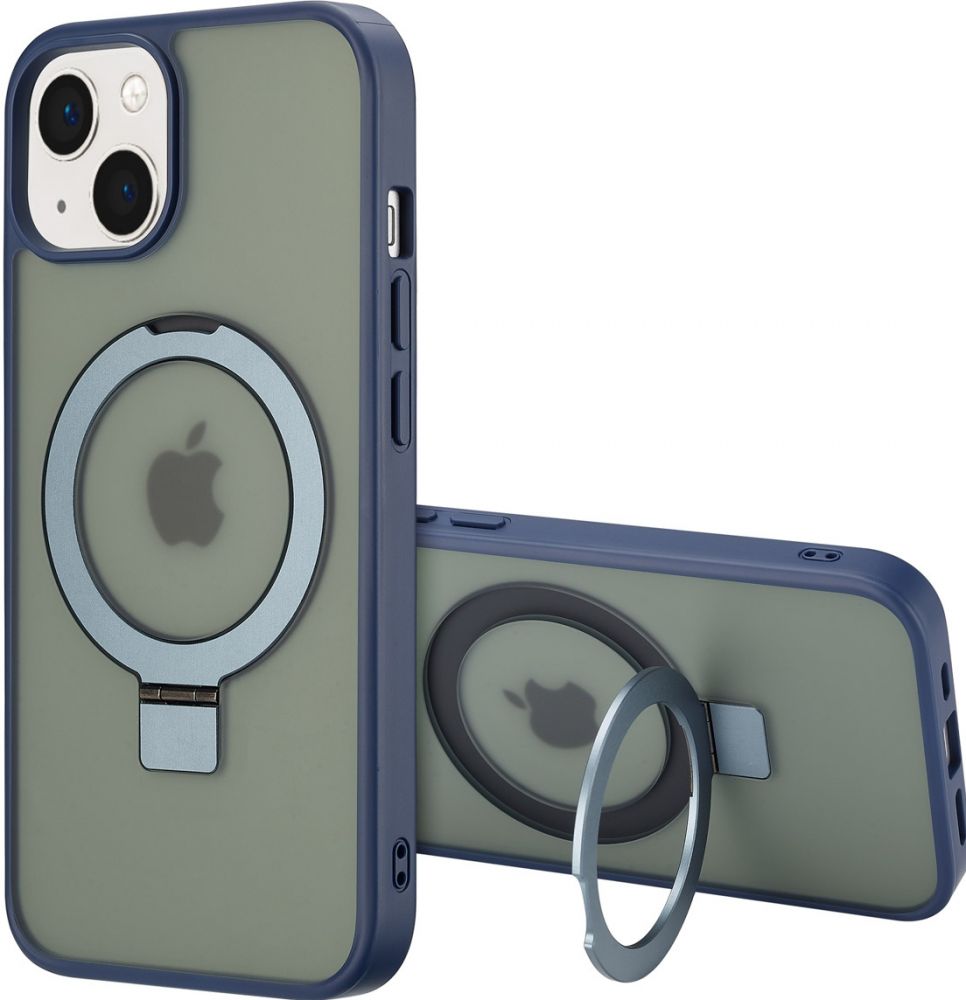 Accezz Ring Stand Backcover met MagSafe iPhone 14 - Blue