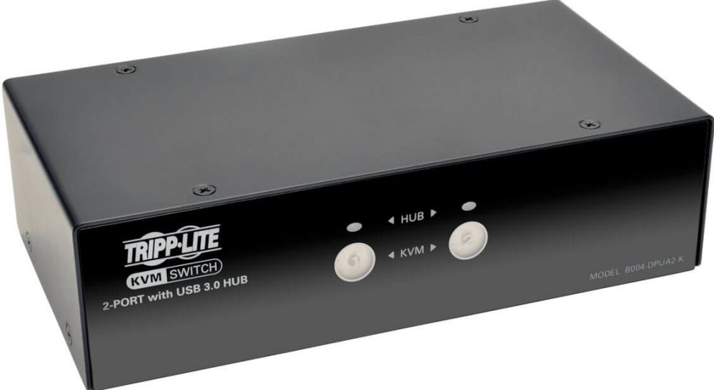 Eaton Tripp Lite series 2-Port DisplayPort KVM Switch wAudio, Cables and USB 3.0 SuperSpeed Hub - KVM  audio  USB switch