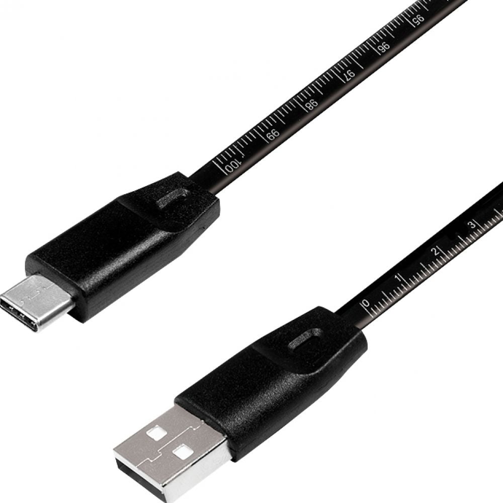 LogiLink USB 2.0 Kabel zu USB-C stekker, zwart, 1,0m