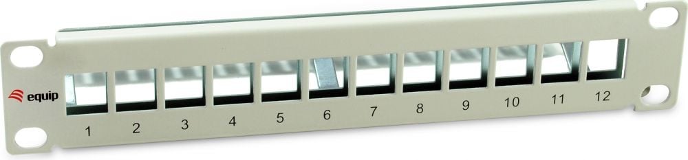 Equip Patchpanel 12x RJ45 Cat6A 10" FTP 1HE Premium helder grijs