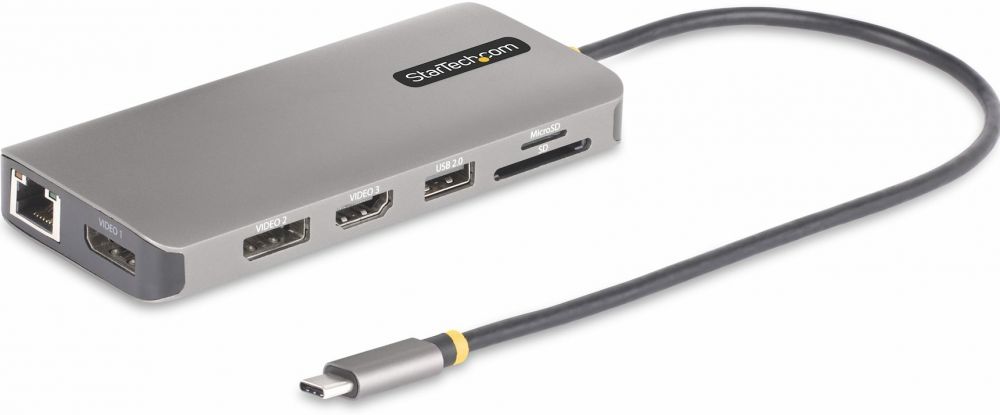 StarTech.com USB-C Triple-Monitor Multiport Adapter, HDMIDPCard Reader - Dockingstation