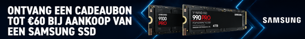 Bij aankoop van een deelnemende Samsung SSD ontvang je een Azerty-cadeaubon ter waarde van maximaal &euro;60.